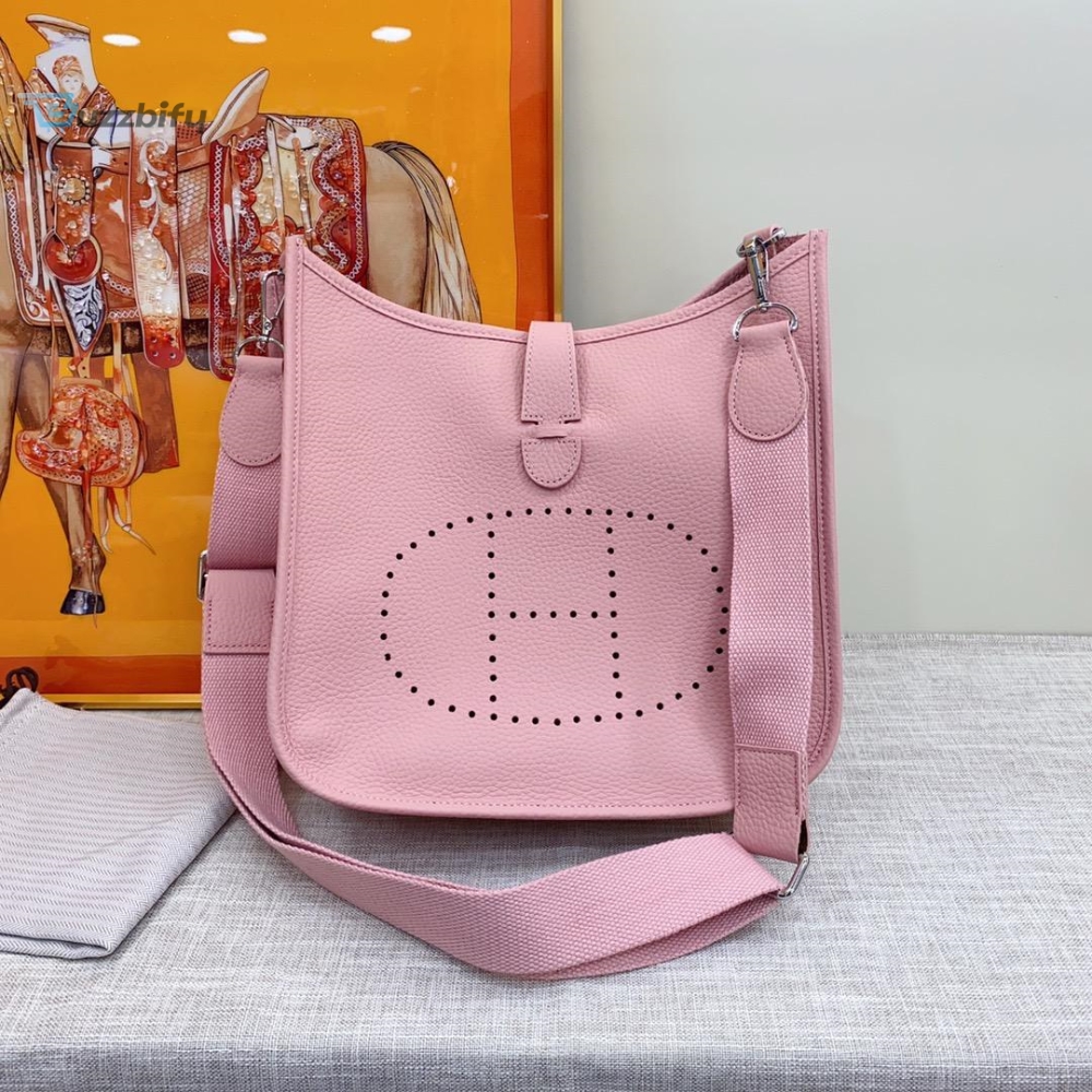 Hermes Evelyne III 29 Bag Pink With Silver-Toned Hardware For Women, Women’s Shoulder And Crossbody Bags 11.4in/29cm 