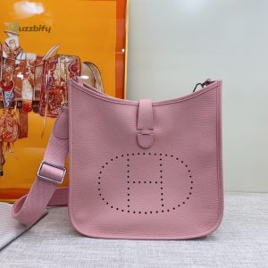 hermes evelyne iii 29 bag pink with silvertoned hardware for women womens shoulder and crossbody bags 114in29cm buzzbify 1 9