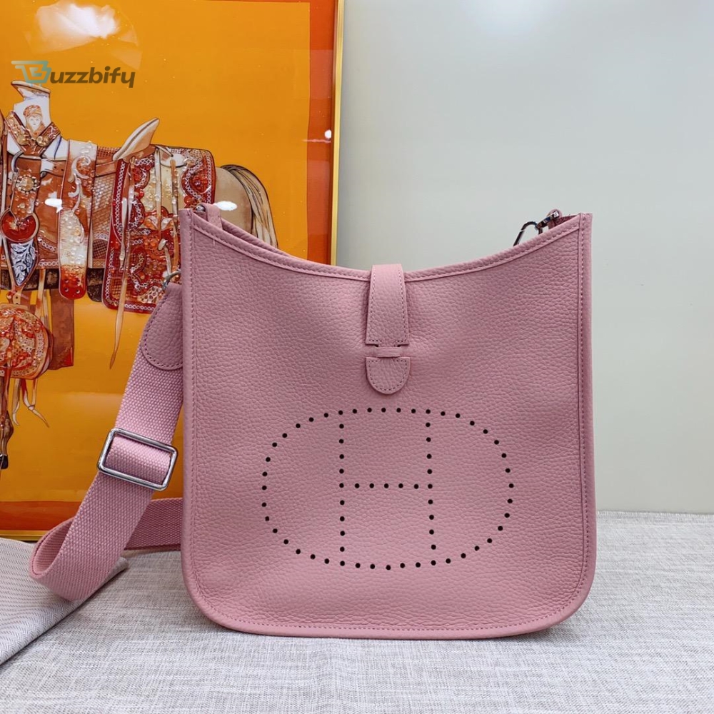 Hermes Evelyne III 29 Bag Pink With Silver-Toned Hardware For Women, Women’s Shoulder And Crossbody Bags 11.4in/29cm 