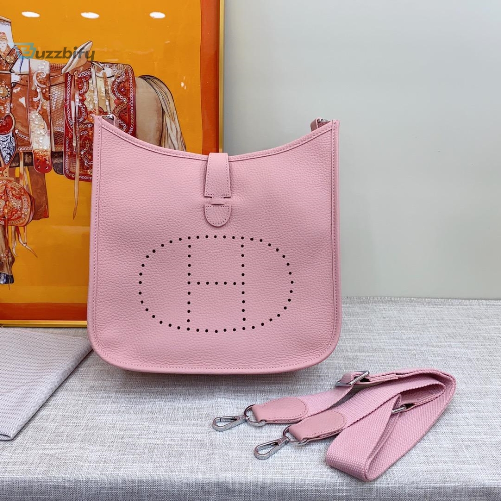 Hermes Evelyne III 29 Bag Pink With Silver-Toned Hardware For Women, Women’s Shoulder And Crossbody Bags 11.4in/29cm 