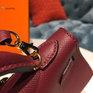 hermes mini kelly burgundy for women gold toned hardware 75in19cm buzzbify 1 4