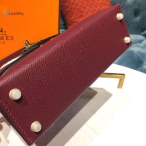 hermes mini kelly burgundy for women gold toned hardware 75in19cm buzzbify 1 8