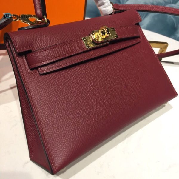 hermes mini kelly burgundy for women gold toned hardware 75in19cm buzzbify 1 10