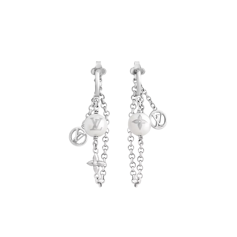 Louis Vuitton Mix Chains Earrings – Silver Louis Vuitton Mix Chains Earrings – Silver