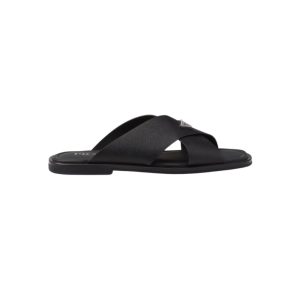 prada saffiano crisscross slides black buzzbifycom 2