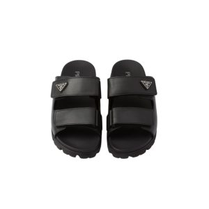 Prada Strap Slides - Black