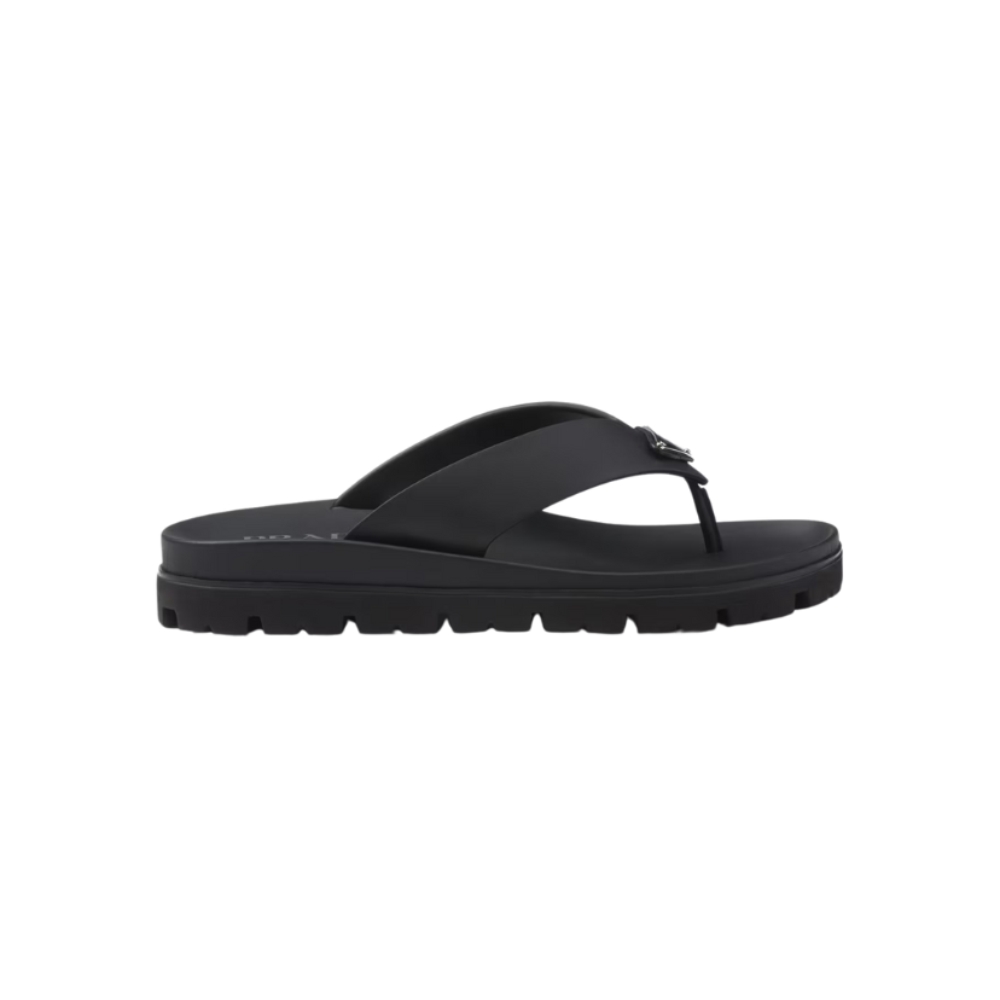 Prada Rubber Thong Sandal - Black
