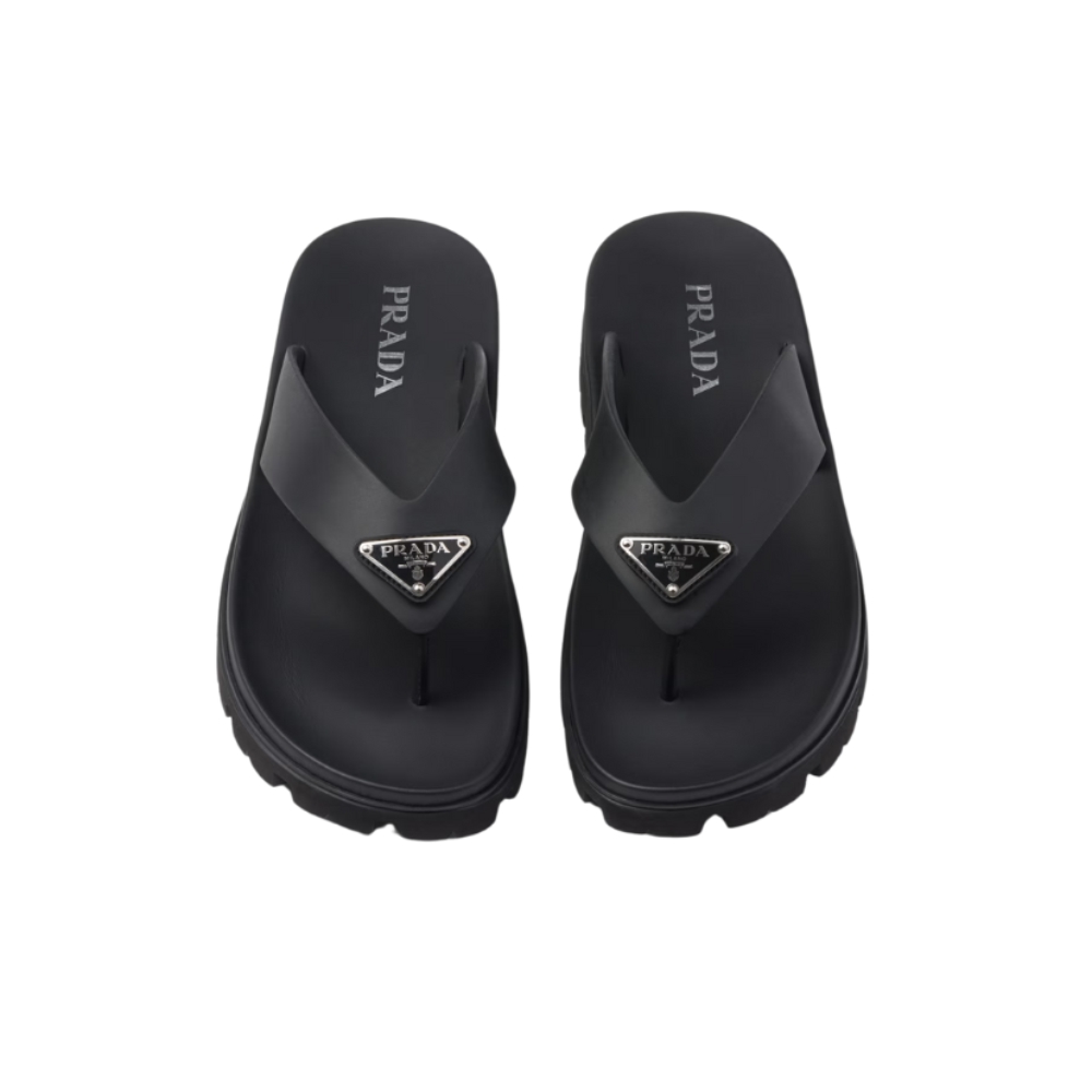 Prada Rubber Thong Sandal - Black Prada Rubber Thong Sandal - Black