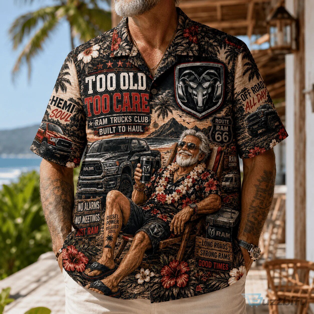 Ram Trucks Club Too Old To Care Built To Haul Hawaiian Shirt