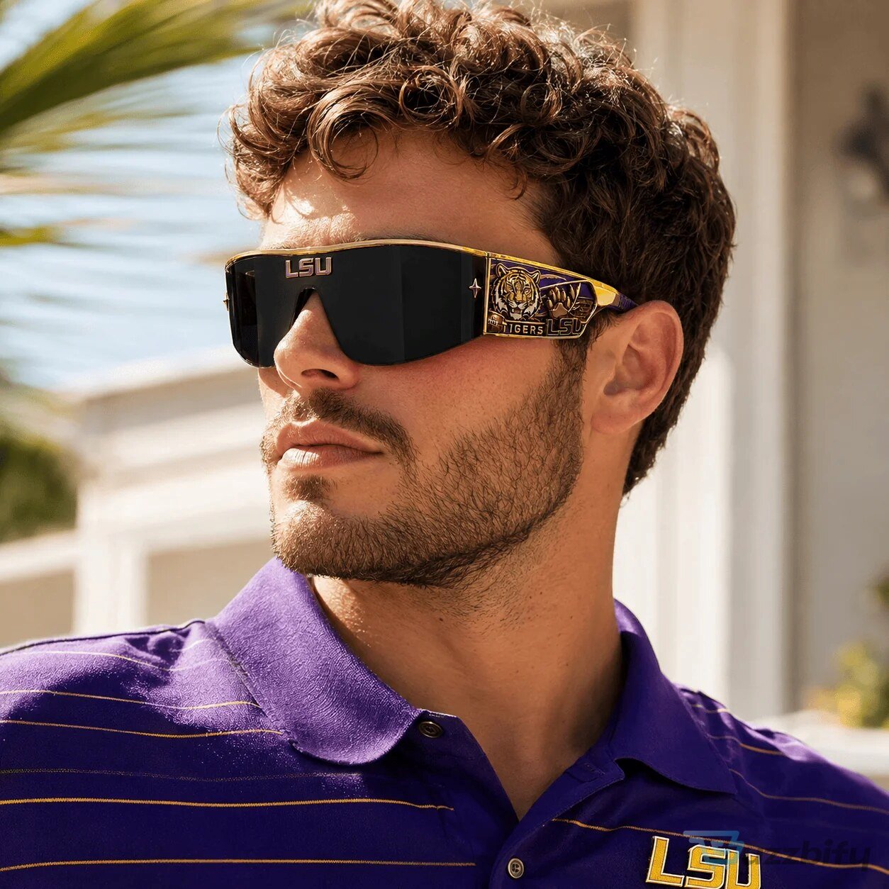 Louisiana State University Tigers Gold Tone Sport Sunglasses
