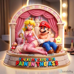 Personalized Super Mario and Princess Peach Naughty After Dark Light Box for Couples