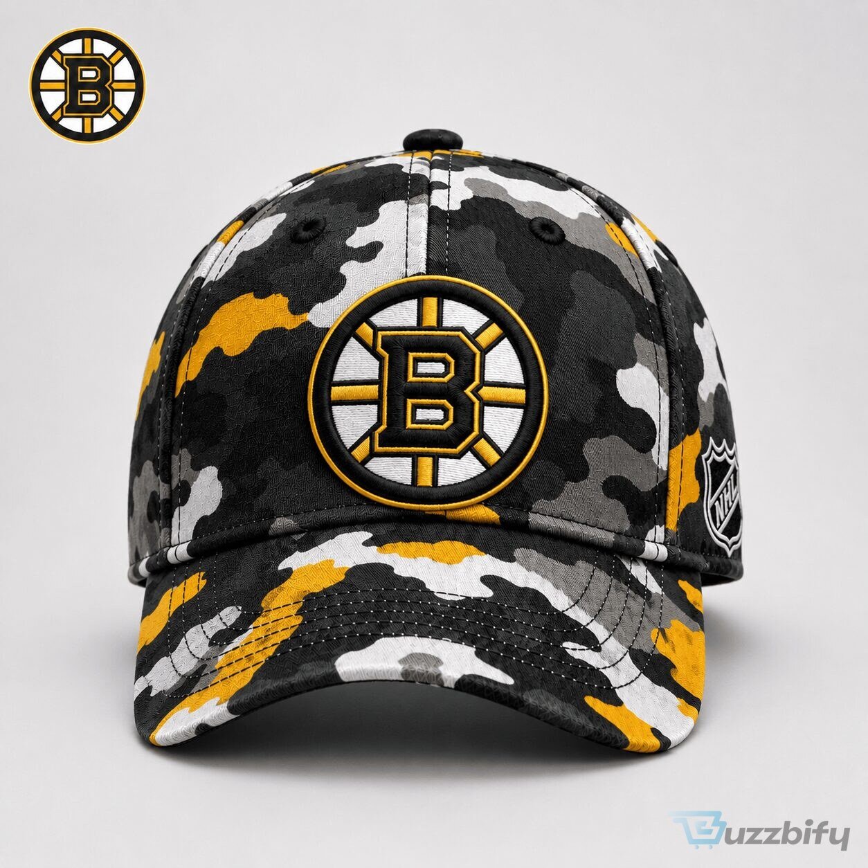 Boston Bruins National Hockey League Camouflage Baseball Cap Hat