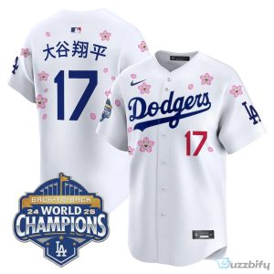 Los Angeles Dodgers Shohei Ohtani 2025 Back-To-Back World Champions Tokyo Series Baseball Jersey