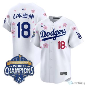 Los Angeles Dodgers Shohei Ohtani 2025 Back-To-Back World Champions Tokyo Series Baseball Jersey