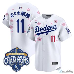Los Angeles Dodgers Shohei Ohtani 2025 Back-To-Back World Champions Tokyo Series Baseball Jersey