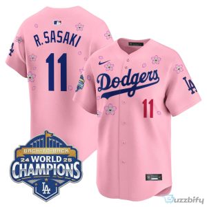 Los Angeles Dodgers Shohei Ohtani 2025 Back-To-Back World Champions Tokyo Series Baseball Jersey