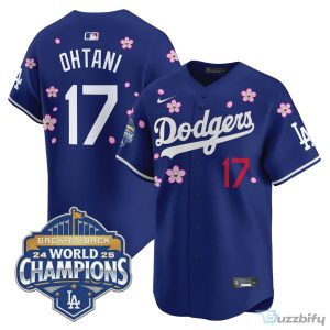 Los Angeles Dodgers Shohei Ohtani 2025 Back-To-Back World Champions Tokyo Series Baseball Jersey