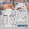 Denver Broncos Football Game Day Doodle Confetti Knitted Fleece Cardigan