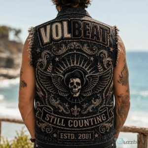 Volbeat Still Counting Estd 2001 Black Denim Vest with Embroidered Patches