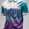 Suicide Prevention Awareness Hope Ribbon Teal Purple Gradient Polo Shirt