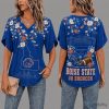 Boise State Broncos Gameday Floral V-Neck Short Sleeve T-Shirt