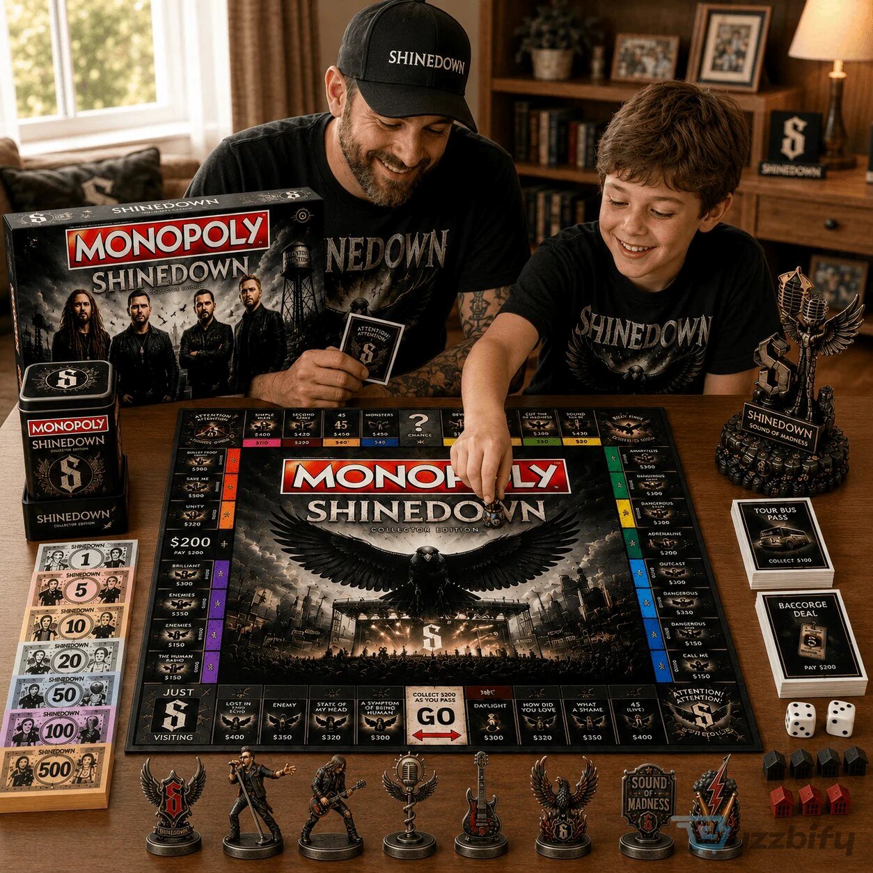 Monopoly Shinedown Collector Edition Board Game with Custom Tokens