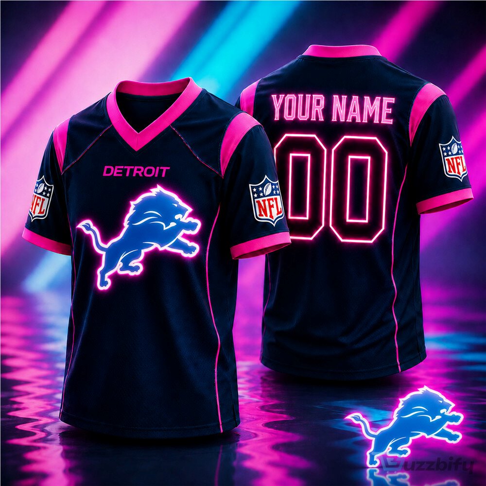 Detroit Lions | Premium NFL Electric Glow V-Neck Jersey NTH1