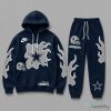 Dallas Cowboys Football Team Flame Design Hoodie and Jogger Set