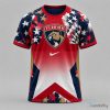 Florida Panthers National Hockey League Star Burst All Over Print T-Shirt