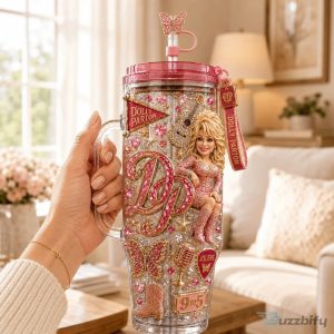 Dolly Parton Collector Edition Rhinestone Tumbler With Handle and Straw