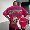 Los Angeles Chargers Football NFL Team Logo Oversized Pink T-Shirt