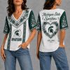 Michigan State Spartans Floral V-Neck Short Sleeve T-Shirt