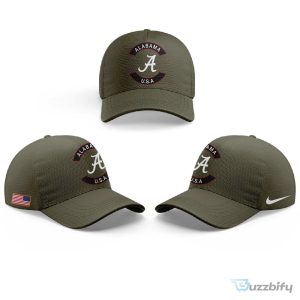 Alabama Crimson Tide Military Appreciation USA Flag Olive Green T-Shirt