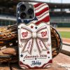 Washington Nationals Baseball Bow Personalized Phone Case for iPhone 15 Pro Max