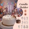 Reusable Silver Number Birthday Cake Candle Holder Set