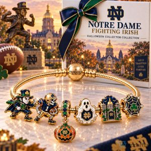 Notre Dame Fighting Irish Halloween Collector Gold Charm Bracelet