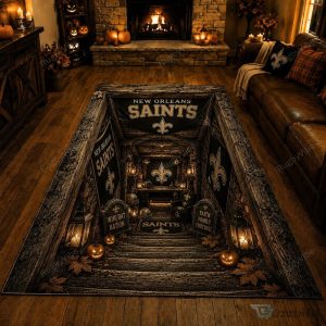 New Orleans Saints Football Team Halloween 3D Illusion Area Rug