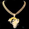 Los Angeles Rams Football Team Logo Gold Plated Pendant Necklace
