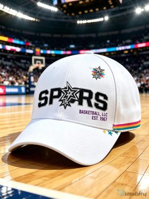 San Antonio Spurs Basketball Team Logo Embroidered White Baseball Cap Hat