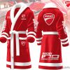 Ducati Motorcycle Racing Team Red and White Fleece Bathrobe