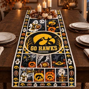 Iowa Hawkeyes Halloween Haunted Game Night Table Runner
