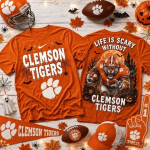Clemson Tigers Halloween Scary Without Football T-Shirt