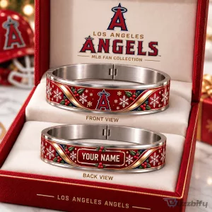 Los Angeles Angels Christmas Holiday Custom Name Bracelet MLB Fan Gift
