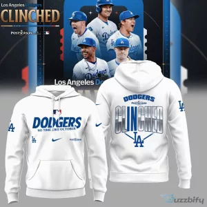 Los Angeles Dodgers Clinched Postseason 2026 White Baseball Hoodie