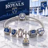 Kansas City Royals Baseball Team Silver Charm Bracelet Set