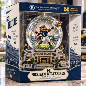 Michigan Wolverines Football Stadium Sculpted Collectible Snow Globe