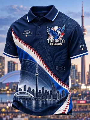 Toronto Blue Jays Baseball Team City Skyline Polo Shirt