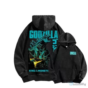 Godzilla King of the Monsters Vintage Washed Hoodie