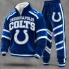 Indianapolis Colts Football Team Blue Quarter Zip Sweatshirt and Jogger Sweatpants Set