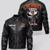 Cincinnati Bengals Skull Who Dey Custom Text Leather Jacket